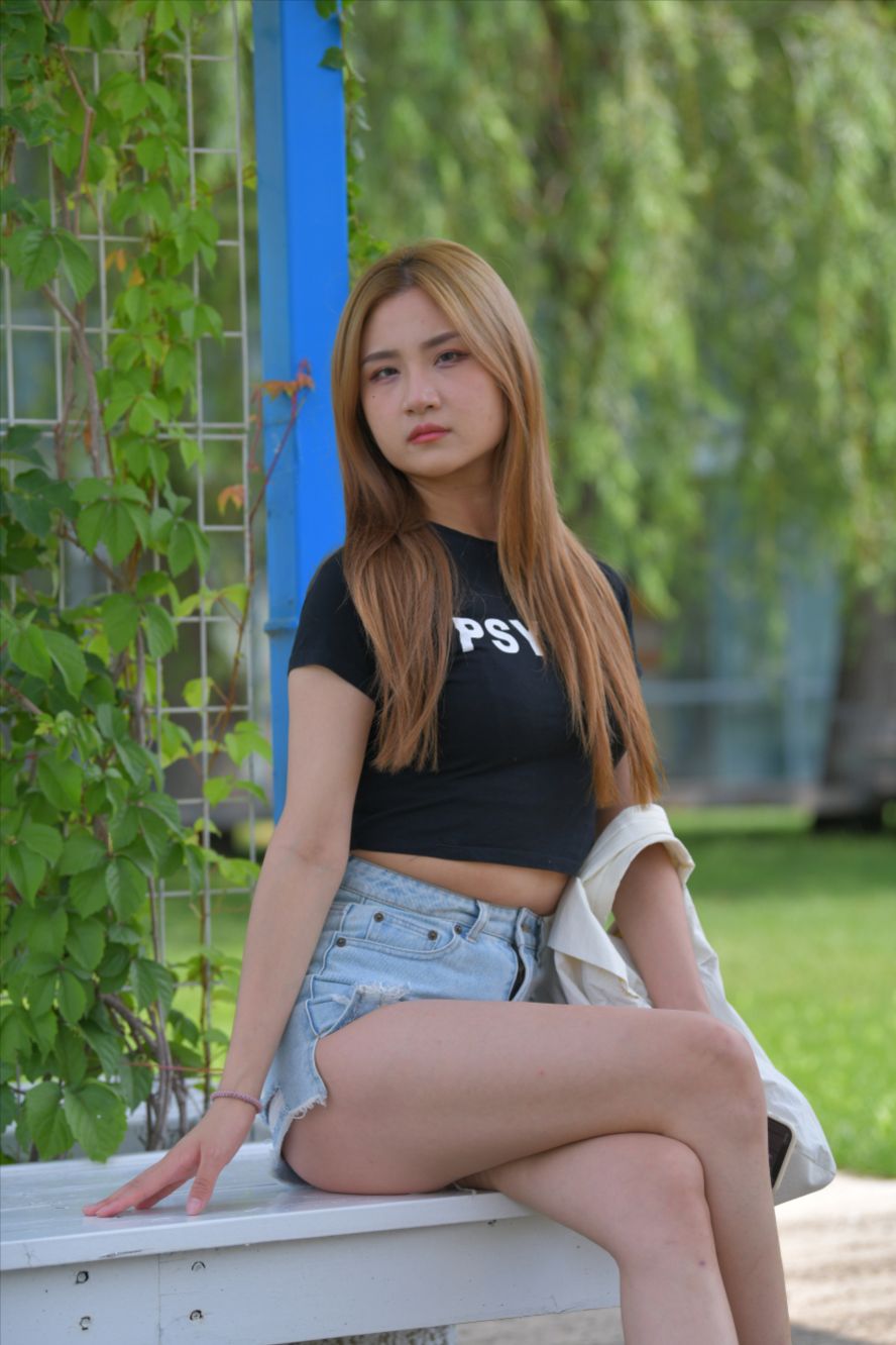 图片[3]-蓝色牛仔热裤(套图+视频)-图满多