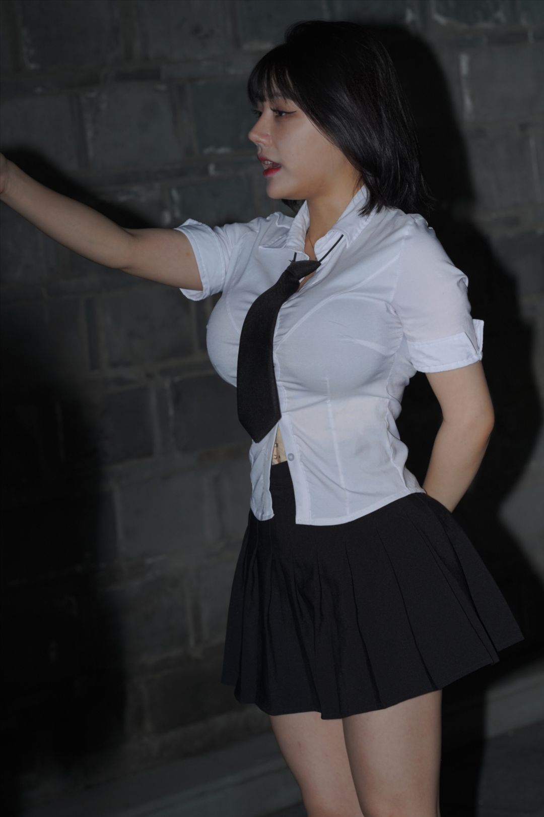 黑色JK百褶裙-图满多