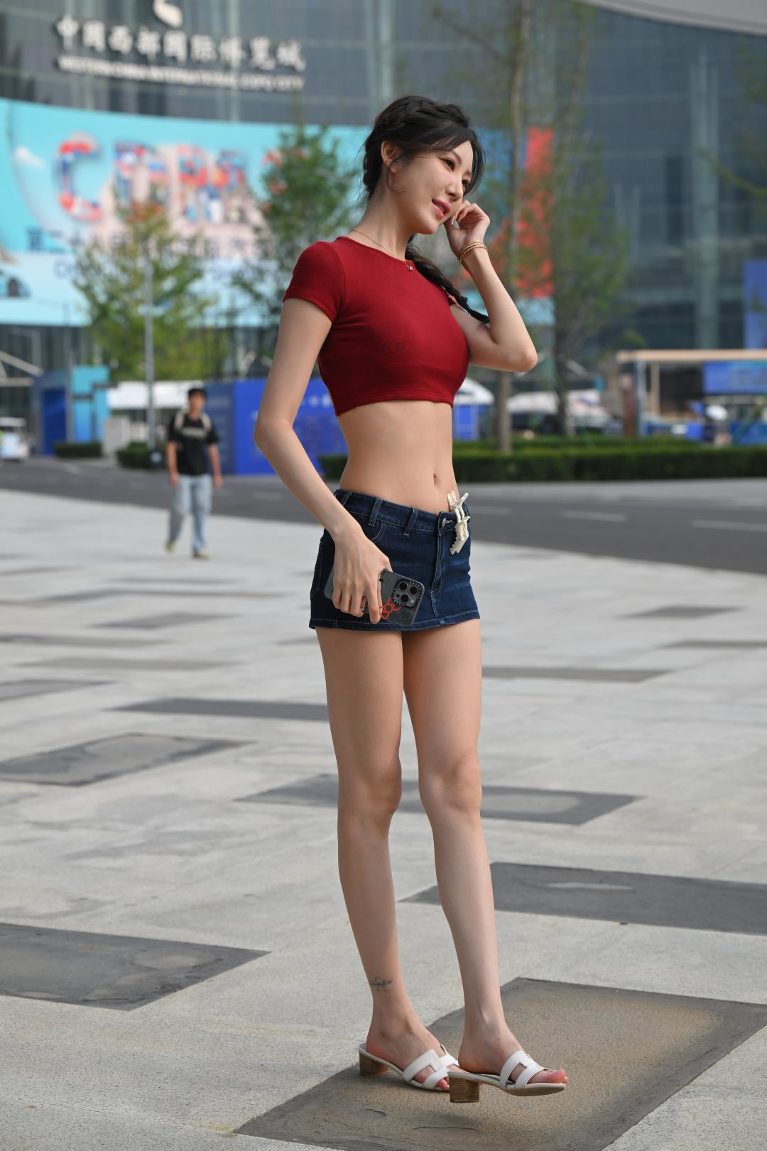 图片[6]-牛仔短裙小雪花的腰-图满多