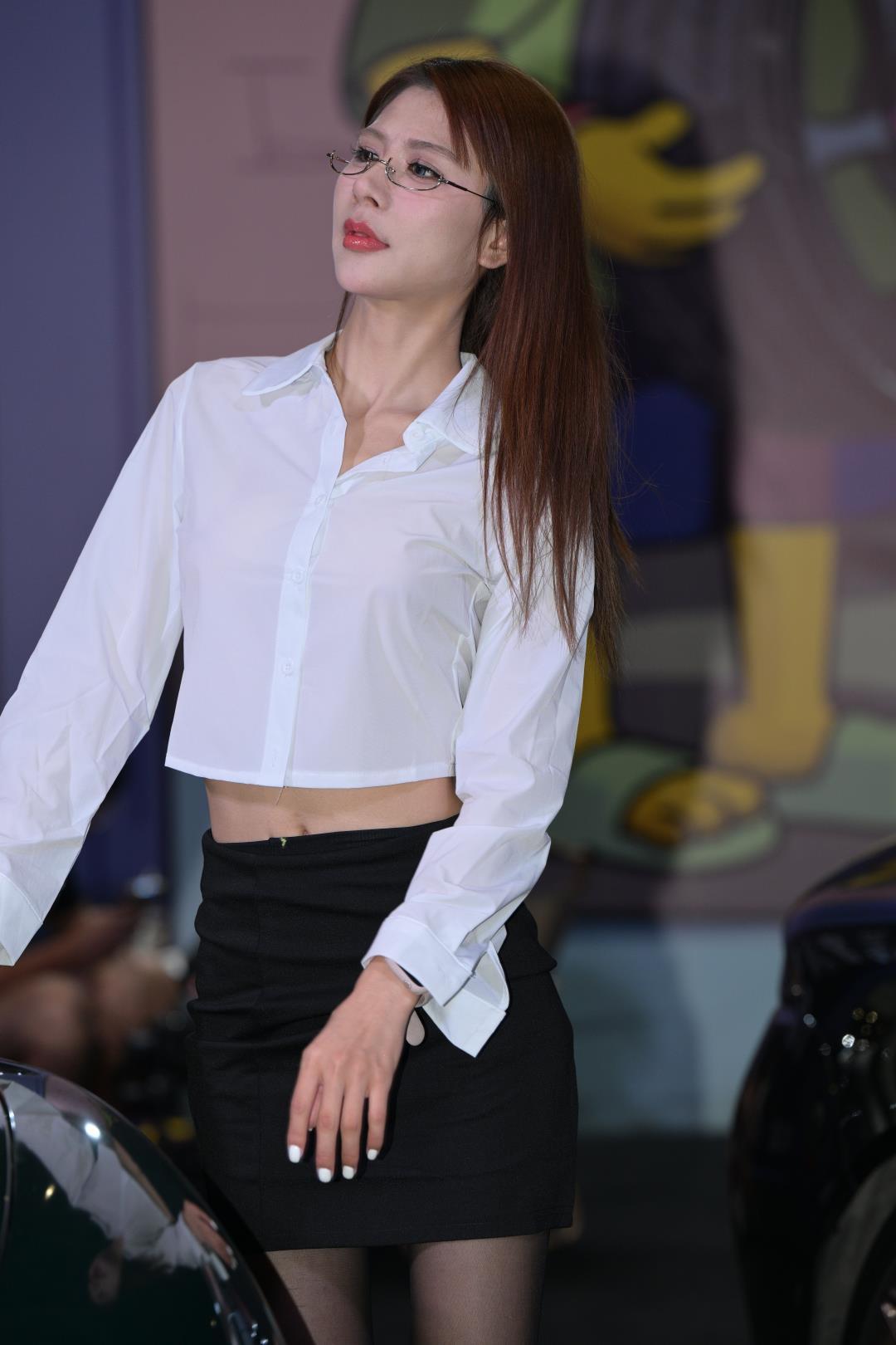 衬衫短裙 黑丝模特-图满多