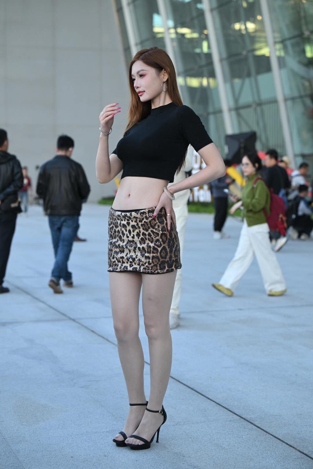 高挑大长腿 肉丝豹纹美月-图满多